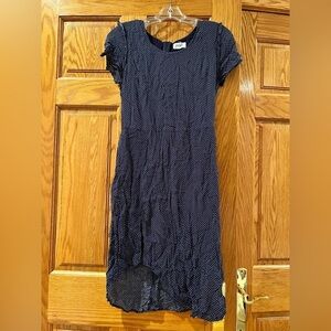 Love Sadie - Elegant Navy Blue Polka Dot Dress